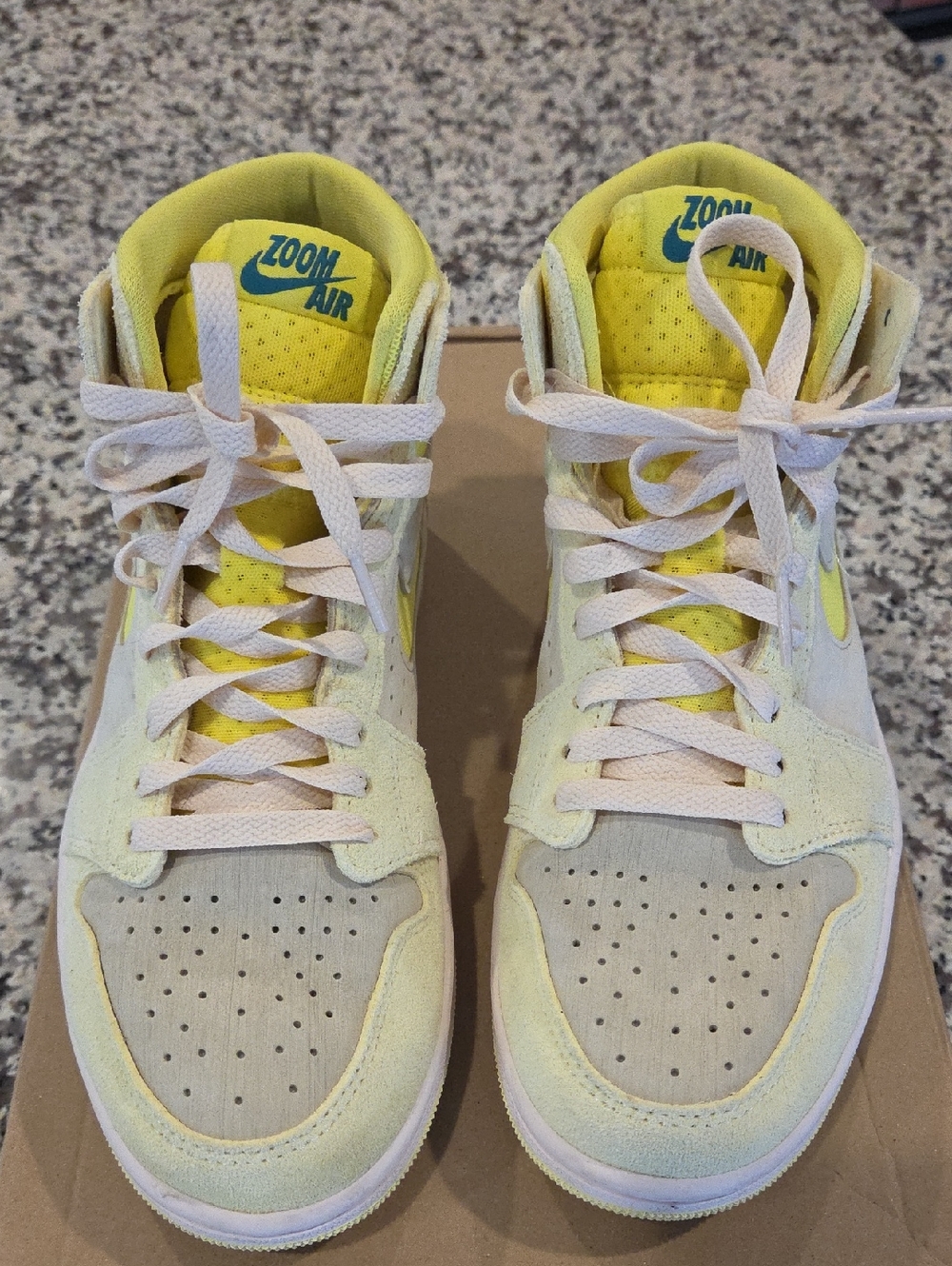 Nike Jordan 1 Yellow & Light Gray High-Top Sneakers